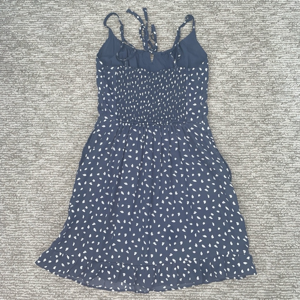 Abercrombie & Fitch Blue Sundress with White Polka Dots and Pockets - Picture 6 of 7